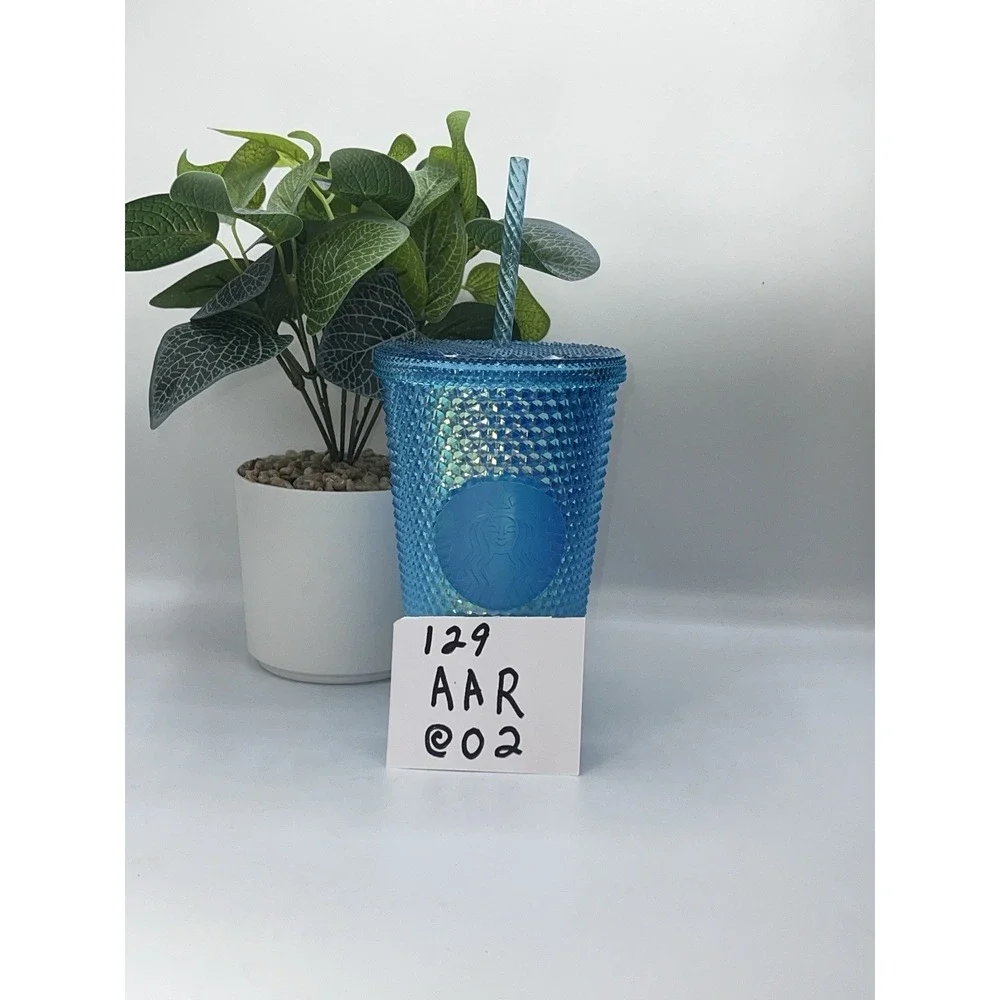 Starbucks Ombre Blue Studded Cup Aqua Splash Cold Grande Tumbler 16oz NWT Travel